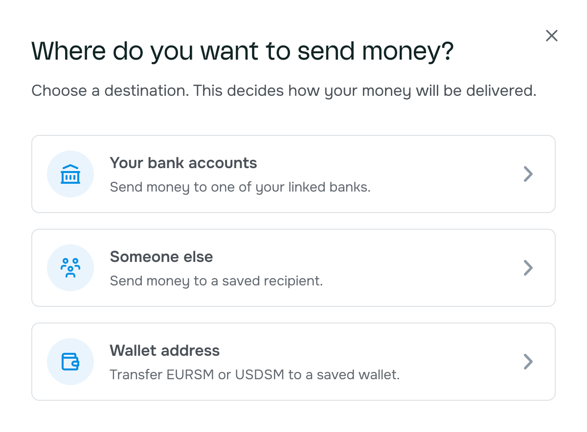 Select destination