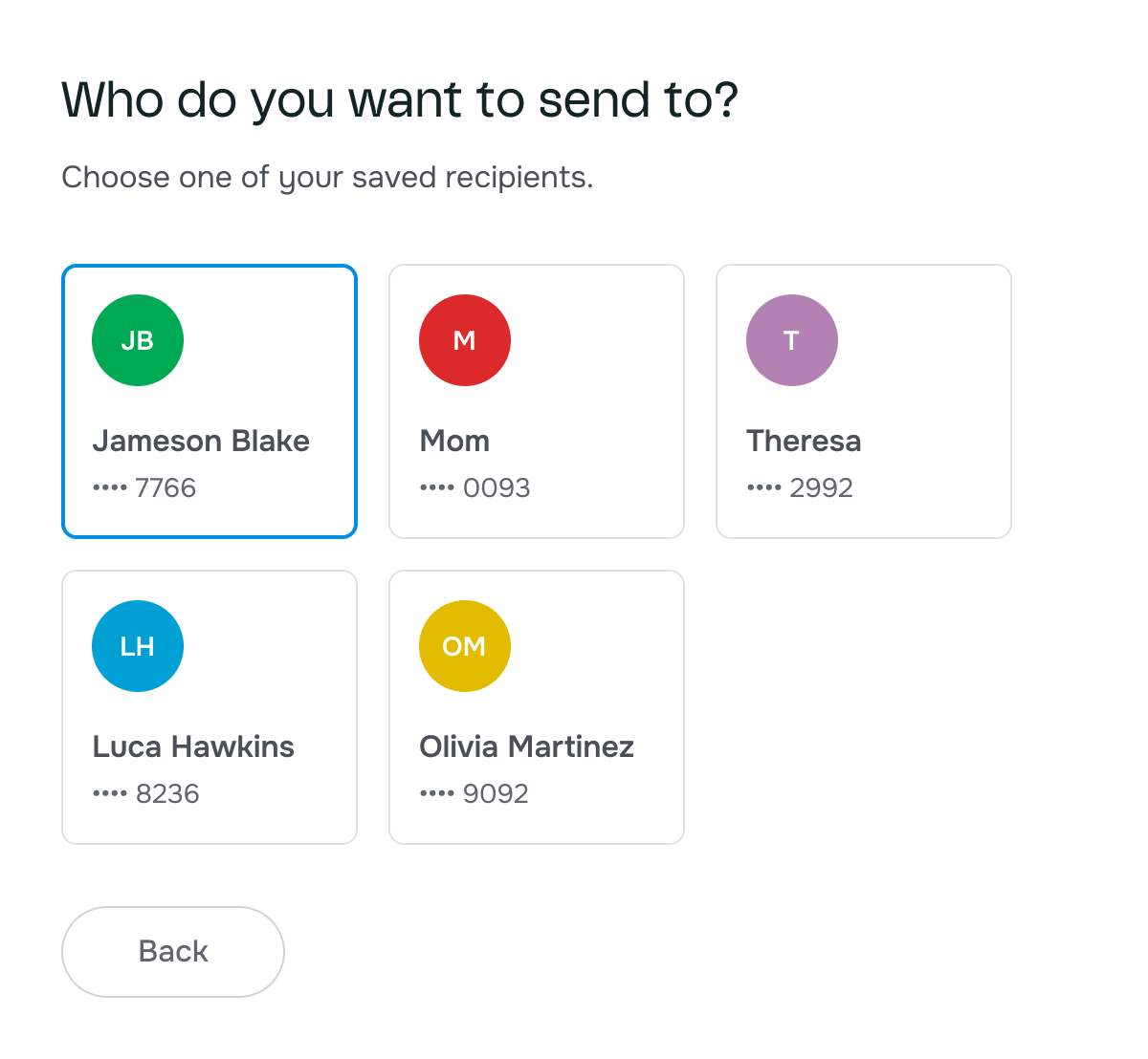 Recipient hover