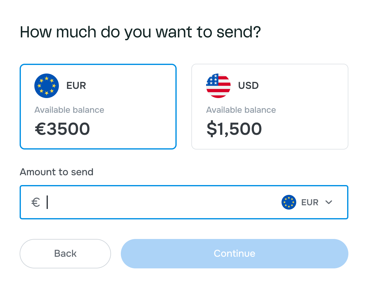 Amount input empty